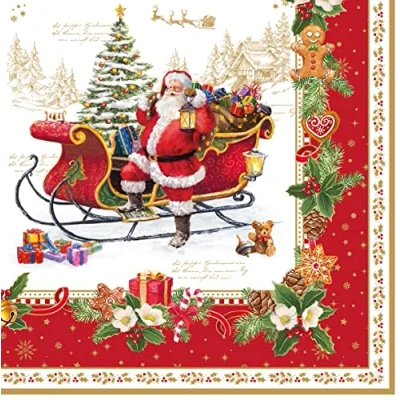 Imagen de 20 servilletas Nostálgicas de Papá Noel, invierno, Navidad, decoración mesa, decoupage, técnica servilletas, 33 x cm