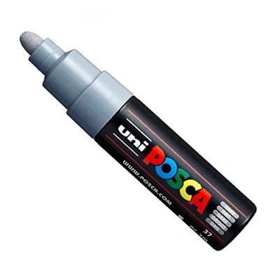 Imagen de Uni Posca PC 7M Rotuladores de pintura (tamaño grande, 4,5 a 5,5 mm, 15 colores) gris