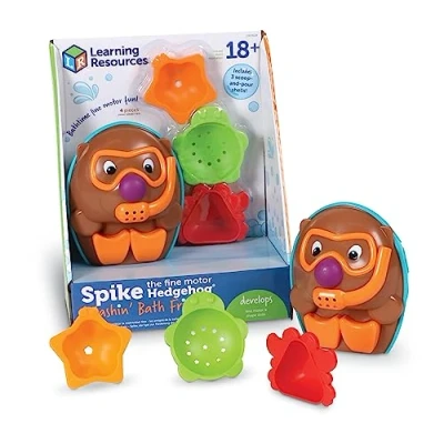 Imagen de Learning Resources Spike, el Erizo para Practicar la motricidad Fina los Amigos, 4 Piezas, 2+ años, didácticos pequeños, bebés, niños, Juguete bañera (LER9128)