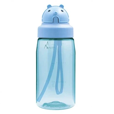 Imagen de LAKEN Tritan Botella de Agua para Niños (0,45L, Azul) con Tapón OBY y Pajita Cantimplora Pequeña Cierre Seguridad Reutilizable, Reciclable, Ideal