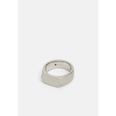 Imagen de Fossil Anillo Hombre, All Stacked Up Acero inoxidable Signet Anillo, Plata, 12