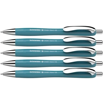 Imagen de Schneider 132513 Slider Rave XB Bolígrafo (edición especial limitada en color azul azul), fabricado Alemania, 5 unidades, de escritura:
