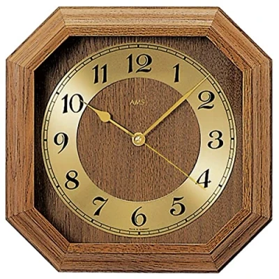 Imagen de AMS F5864/4 Reloj de Pared controlado por Radio, Madera, Multicolor