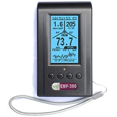Imagen de Advanced GQ EMF 390 Multi Field Electromagnetic Radiation 3 in 1 ELF meter RF Spectrum Analyzer Ghost, Cell Tower Smart hiden Spy Camera Signal bug Detector upto 10G with data logger