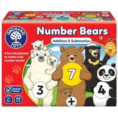 Imagen de Orchard Toys Number Bears Juegos de matemáticas para Que los niños aprendan sumas y restas Enlaces números a 20, Primer Juego Mesa niños, Hace el Aprendizaje Sea