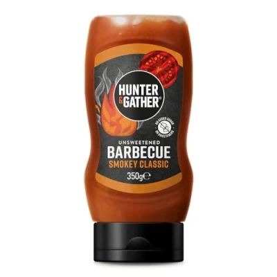 Imagen de Hunter &amp; Gather Salsa Barbecue 100% Natural Sin Endulzantes Keto / Ceto, Paleo, Baja en Carbohidratos Vegana Libre de Azúcar, Dátiles, Jarabes y 1 x 250g