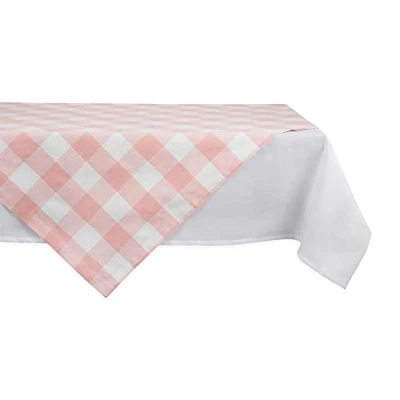 Imagen de DII Buffalo Check Collection, Mantel clásico de Granja, decoración Mesa, 40 x 40, Rosa y Blanco