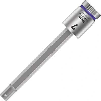 Imagen de WERA 05003038001 8740 B HF Hex Plus 7,0 x 100 mm Vaso de punta Zyklop con función retención 3/8&quot;