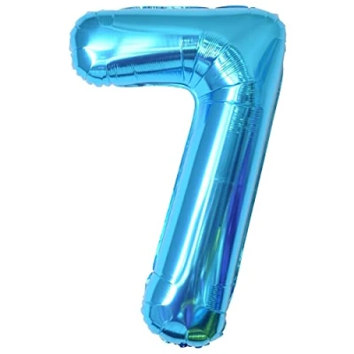 Imagen de Globo de 7 años con números cumpleaños, años, globos gigantes azules, 40 pulgadas, decoración cumpleaños 101 cm, número globo,
