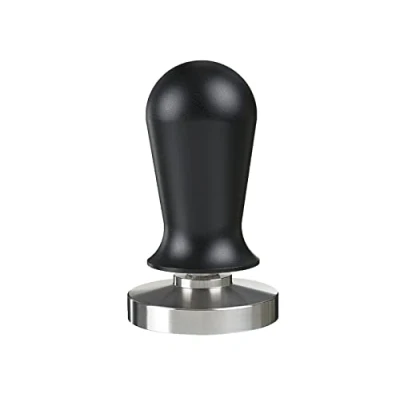 Imagen de Saller Perfetto Scarlet Espresso Prensa para Barista; A 35 Lbs presión calibrada; con mango ergonómico, aluminio anodizado en Negro y präzisionsgefertigter Acero Inoxidable Base 58.5 mm