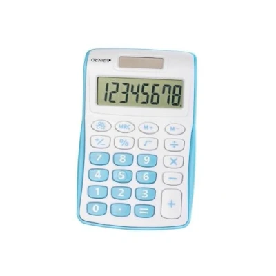 Imagen de Genie 120 B Calculadora, 8 dígitos, batería dual (solar y pila), diseño compacto, color azul
