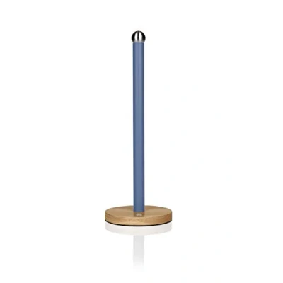 Imagen de Swan Scandi Madera Antideslizante Nordic Porta Rollos Cocina, Soporte Vertical para Toallas de Papel, Eje Acero al Carbono, Base Bambú, Estable y Resistente, Diseño Moderno, Azul, Talla única