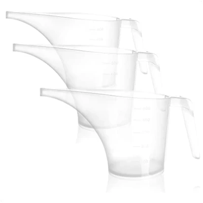Imagen de com four® 3X Jarra Embudo Regadera con Pico Transparente dosificadora para Hacer jabón Aceite