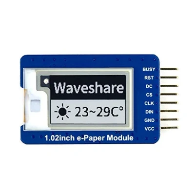 Imagen de Waveshare 1.02inch E Ink Display Module 128x80 Resolution Black/White Dual Color with Embedded Controller Communicating Via SPI Interface Supports Partial Refresh
