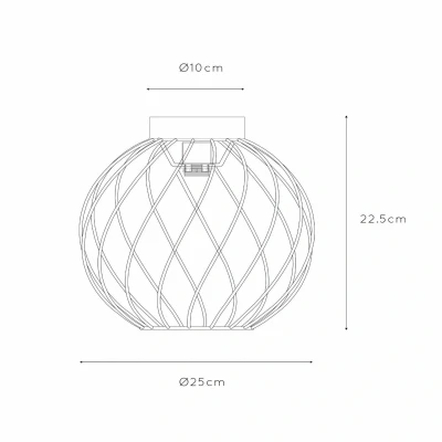 Imagen de Lucide Plafón Danza, pantalla de jaula, Ø 25 cm, negro