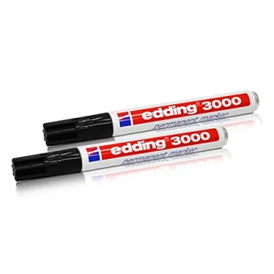 Imagen de edding 2 rotuladores permanentes 3000, Color Negro, 1,5 3 mm