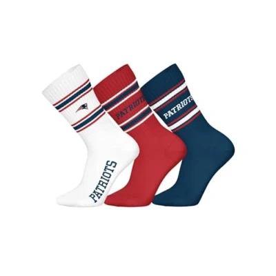 Imagen de NFL Calcetines deportivos unisex Patriots 3pk Crew Socks (3 unidades)
