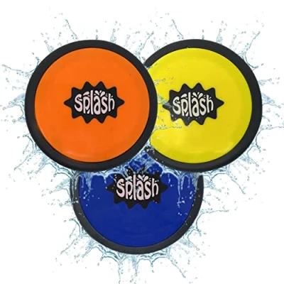 Imagen de Frisbee Juego de 3 discos lanzamiento pequeños para el aire libre, rebotador agua que salta sobre la superficie del agua, diámetro 7,5 cm, diversión piscina, mar y piscina (juego 3)