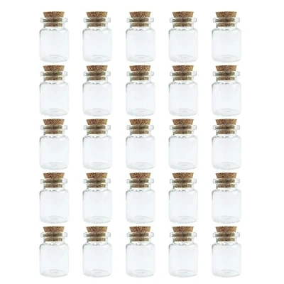 Imagen de WYAN 25 Pcs 4ML botellas Cristal pequeñas,Botellas De Cristal,Mini Frascos Herméticos,para Regalitos Boda, Fiesta, Especias y Mermelada