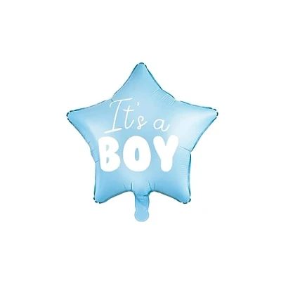 Imagen de Partydeco (ENTREGAS RÁPIDAS) Globo Metalizado 18&quot; Estrella Azul con Texto It&#039;s a Boy (Es un niño)