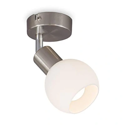 Imagen de B.K.Licht techo de LED giratorio con pantalla vidrio I color luz blanco cálido 5W 3.000 K E14 470lm 1 flame