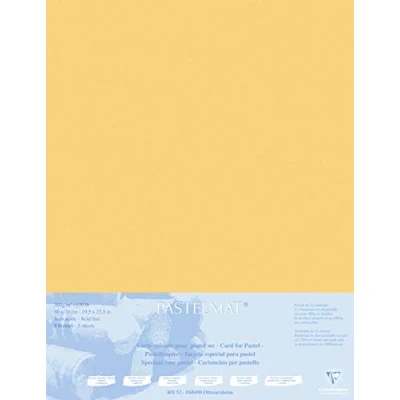 Imagen de Clairefontaine Ref 496022C Tabla montada en pastelmat (5 hojas) 1800 micras 50 x 70 cm Color ranúnculo Especialmente formulada para uso con pasteles