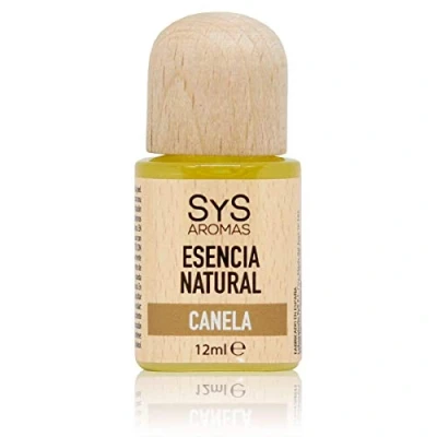 Imagen de Esencia Natural canela de SYS Aromas 12 ml para Quemador Esencias, ambientadores Hogar, Fragancias Humidificadores no Hidrosolubles, Esencias Velas, Aceite