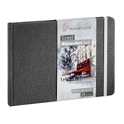 Imagen de Hahnemuhle 10625171 Cuaderno de acuarela (5 unidades, tamaño A5), color gris