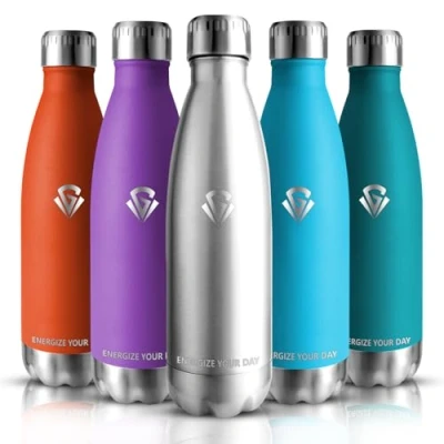 Imagen de Grsta Botella Agua Acero Inoxidable, Termica 750ml, Gimnasio sin BPA, Cantimplora 0.75l para Gym, Escuela, Deportiva, Oficina, Yoga