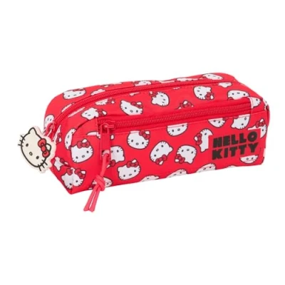 Imagen de Safta Hello Kitty Iconic Portatodo Triple Pequeño, Estuche Infantil, Niño, Ideal para Niños en Edad Escolar, Cómodo y Versátil, Calidad Resistencia, 22x6x8.5 cm