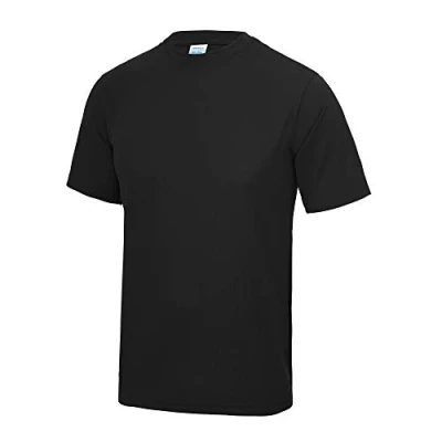 Imagen de Just Cool Camiseta lisa para Hombre, Primavera Verano, envolvente, Liso, Manga Corta, color negro azabache, tamaño L