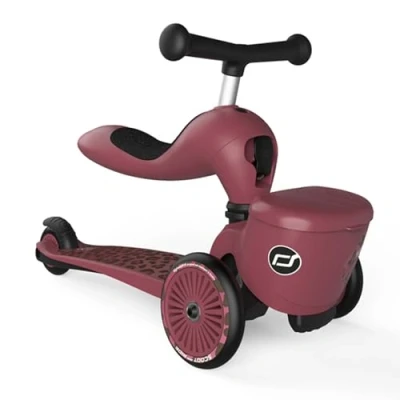 Imagen de Scoot &amp; Ride Highwaykick 1 Lifestyle Kickboard con asiento y caja de almacenamiento, patinete 2 en 1, bicicleta a partir años, manillar creciente, altura ajustable, sin herramientas, Wildcat