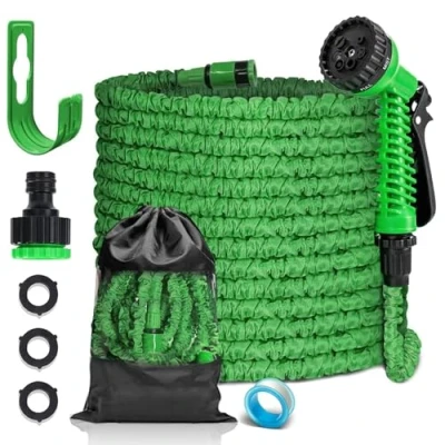 Imagen de FASCINATDECO Manguera Jardin Extensible 30 Metros, Mangueras con Pistola Rociadora 7 Funciones, Jardín Conectores de 3/4&quot; y 1/2&quot; Sin Enredos Ideal para Jardinería Hogar
