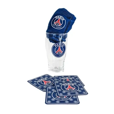 Imagen de Paris Saint Germain FC PSG Mini Bar Set Juegos de cristalería, Multicolor, Único