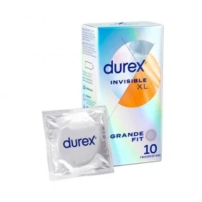 Imagen de Durex Preservativos Invisible XL, Ultra Fino Diseñado para Maximizar Sensaciones, 10 condones XL