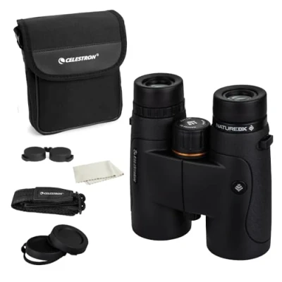 Imagen de Celestron 72322 Nature DX 8x42: prismáticos para Exteriores y observar Aves, con Revestimiento múltiple Completo prismas BaK 4, Carcasa revestida de Goma Resistente al Agua el vaho