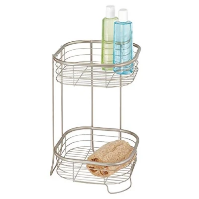 Imagen de iDesign Estante Cuadrado de 2 Niveles para Ducha, Color Satinado, Acero