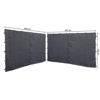 Imagen de Quick Star 2 Paredes Laterales con Cremallera para Carpa (3 x 4 m, RAL 7012), Color Gris Antracita