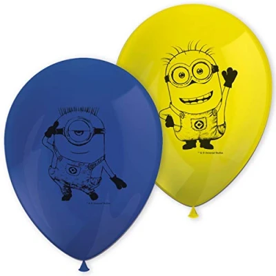 Imagen de Globos Impresos Minions de látex, 8 Unidades