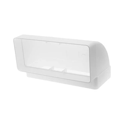 Imagen de 220 x 90 mm/22 9 cm Codo de canal rectangular para conexión tubería Ángulo: Sistema ventilación, calefacción, refrigeración Elemento ventilación espacios limitados.