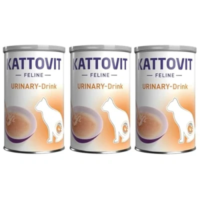 Imagen de Kattovit Urinary Drink con Pollo Pack de 3 x 135 ml Alimento complementario para Gatos recurrencias cálculos estruvita Puede contribuir a Aumentar la Ingesta líquidos
