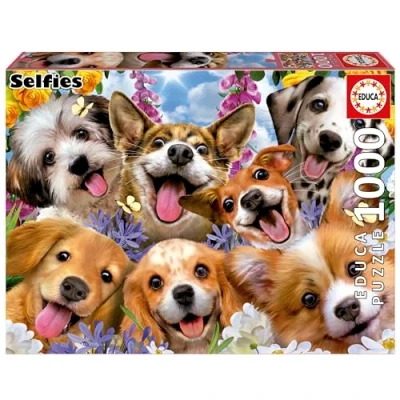 Imagen de Educa Selfie de Perritos Puzzle 1000 Piezas para Adultos. Medidas: 68 x 48 cm. Incluye Cola Fix Puzzle. A Partir 14 años (19931)
