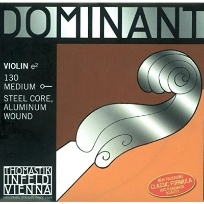 Imagen de Thomastik Cuerdas para violín Dominant alma en nylon, juego 4/4 blanda con Mi acero entorchado aluminio