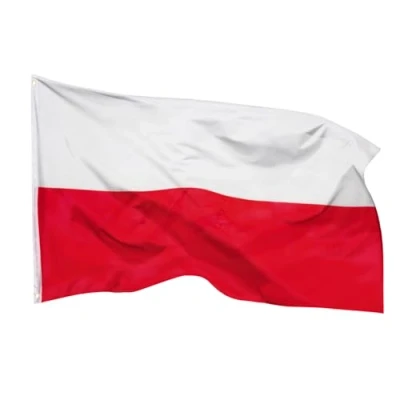 Imagen de Banderas de aricona bandera Polonia resistente a la intemperie con 2 ojales metal nacional polaca 90 x 150 cm