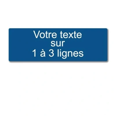 Imagen de Placa grabada personalizada de 1 a 3 líneas, 30 x 10 cm, autoadhesiva azul oscuro