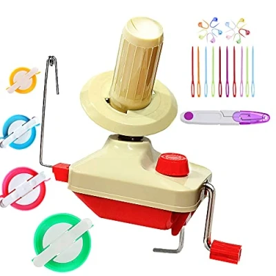 Imagen de Bobinadora de Hilo, Hilados tejer Telar ganchillo Swift Hilado Fibra Cuerda Bola Lana Enrollador DIY Kit Herramientas, 1PCS pom maker +20PCS plastic pin buckle+1 tijeras