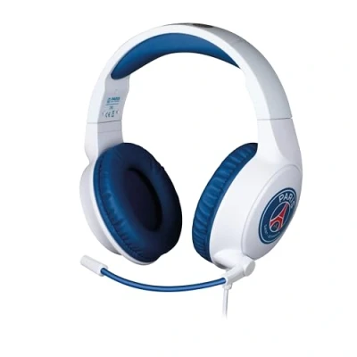 Imagen de Konix PSG Auriculares con Cable para PC, PS4, PS5, Switch, Xbox One y Series XS Micrófono a 45 de 1,5 m Conector Jack 3,5 mm Blanco Azul