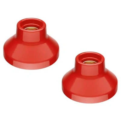 Imagen de ledscom.de 2 unid. plafón/portalámpara ELEKTRA, porcelana, rojo brillante, 1x E27 máx. 300W