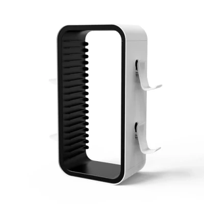 Imagen de Redlution Torre de almacenamiento juegos para PS5/PS4/Xbox One/Xbox 360/Xbox Series X/S/Switch, organizador discos Blu Ray, almacena 18 juegos, con 4 soportes controlador (negro)