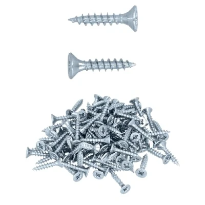 Imagen de HELPMATE Tornillos de conexión madera galvanizados 4,0 x 20 mm 100 universales con accionamiento PZ2 y rosca completa para aglomerado fijación herrajes a
